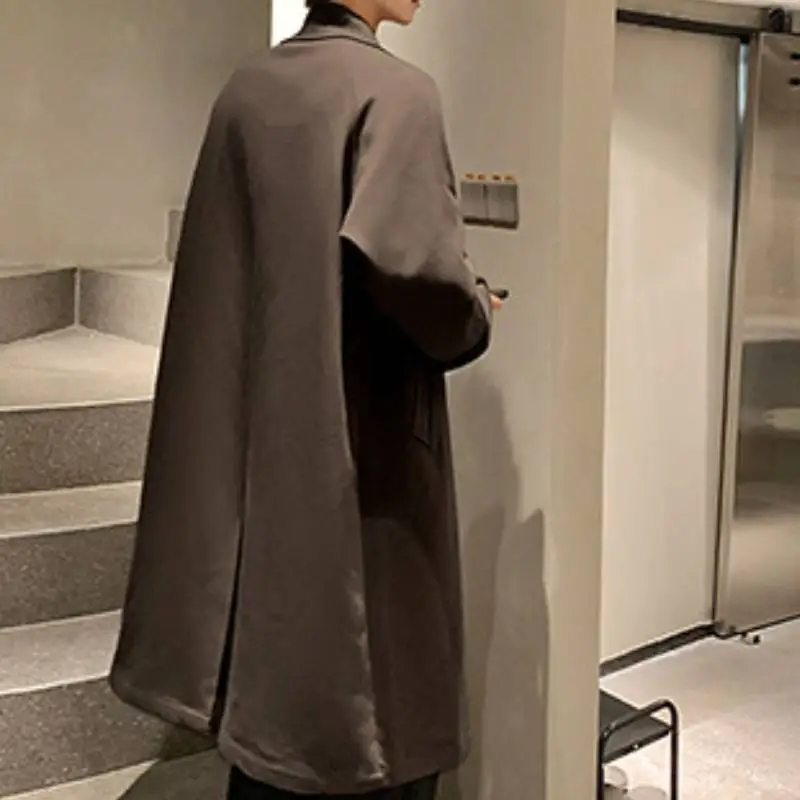 Fashionable Loose Blended Synthetic Fabrics Trench Coat-7