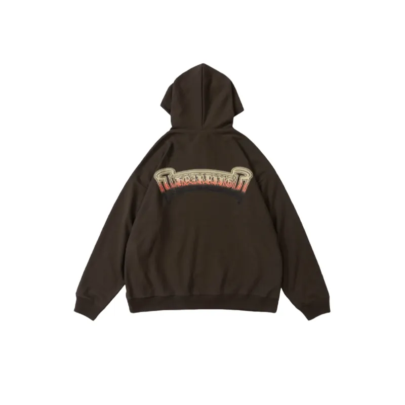 Gradient Print Vintage High Street Ins Hoodie-1