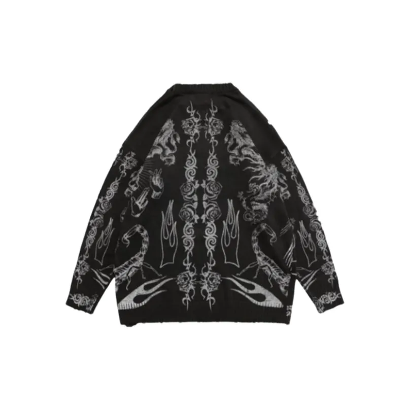Skull Print Sweater-5