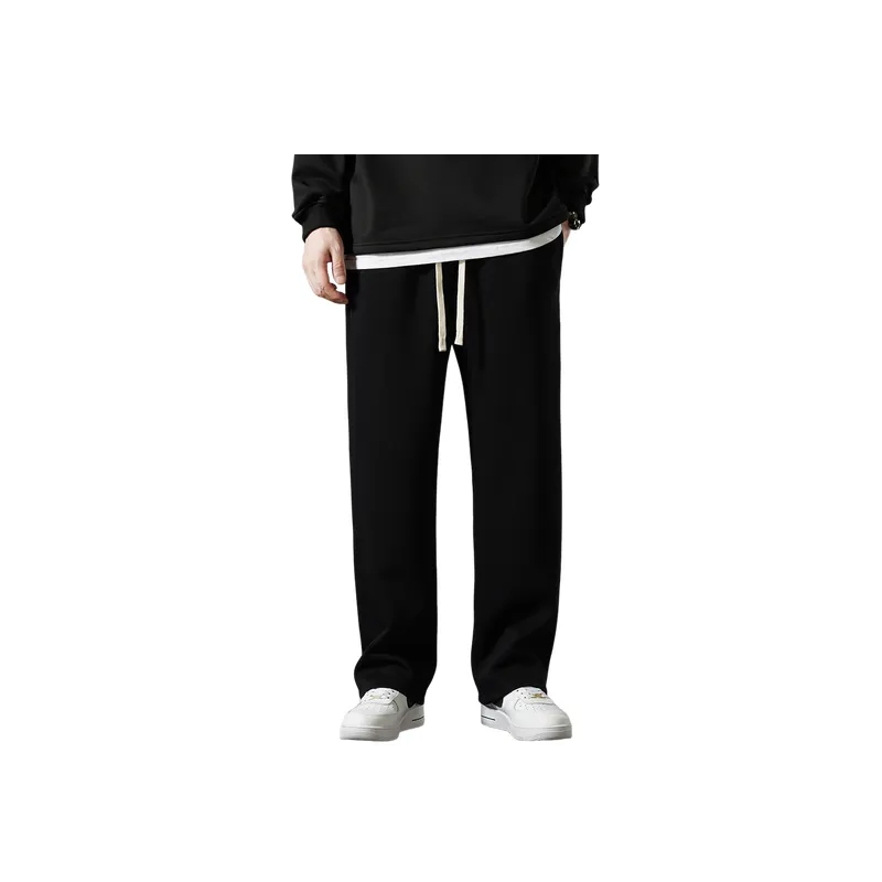 Casual Plain Blended Synthetic Fabrics Casual Pants-0