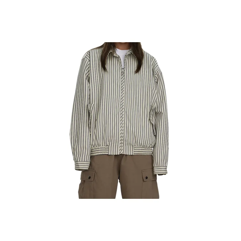 Retro Loose Workwear Striped Jacket-2