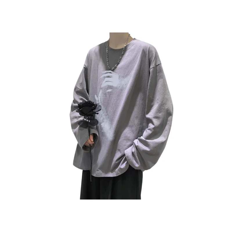 Long sleeved Trendy Loose Bottoming Shirt-0
