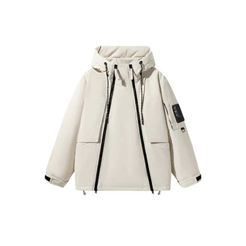 Double Zipper Hooded Down Jacket-0