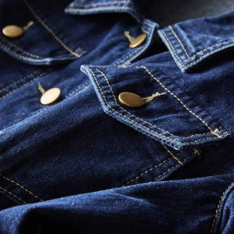 Retro Simple Denim Dress Women-5