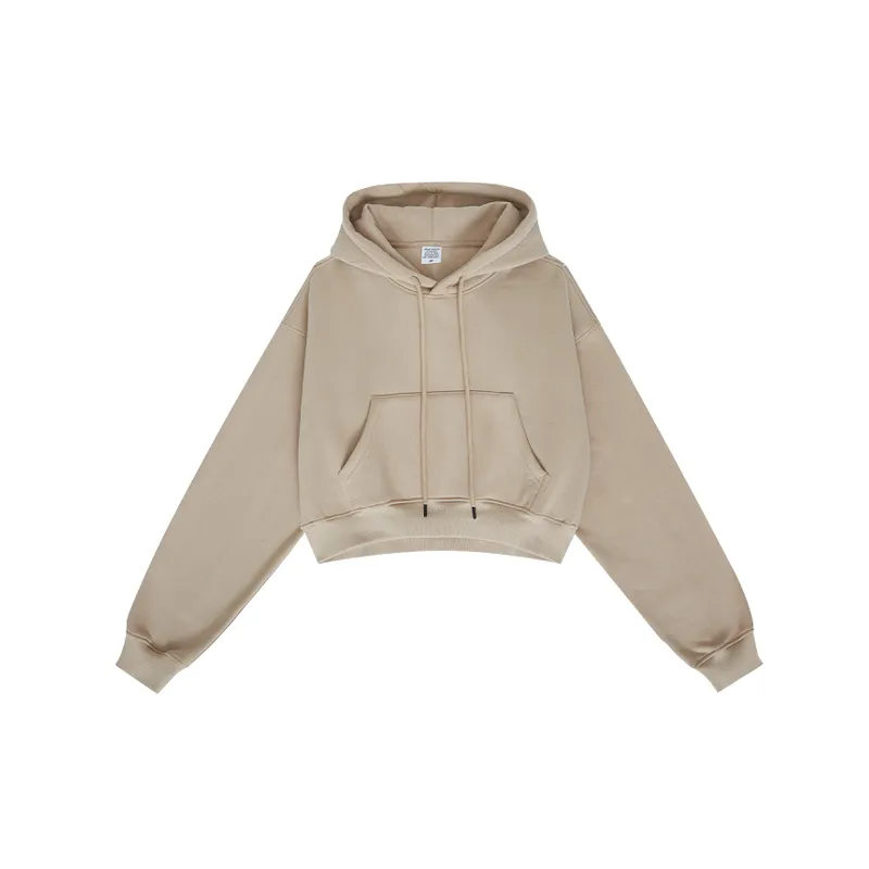 Retro Plain Cotton Sweatshirt Women-5