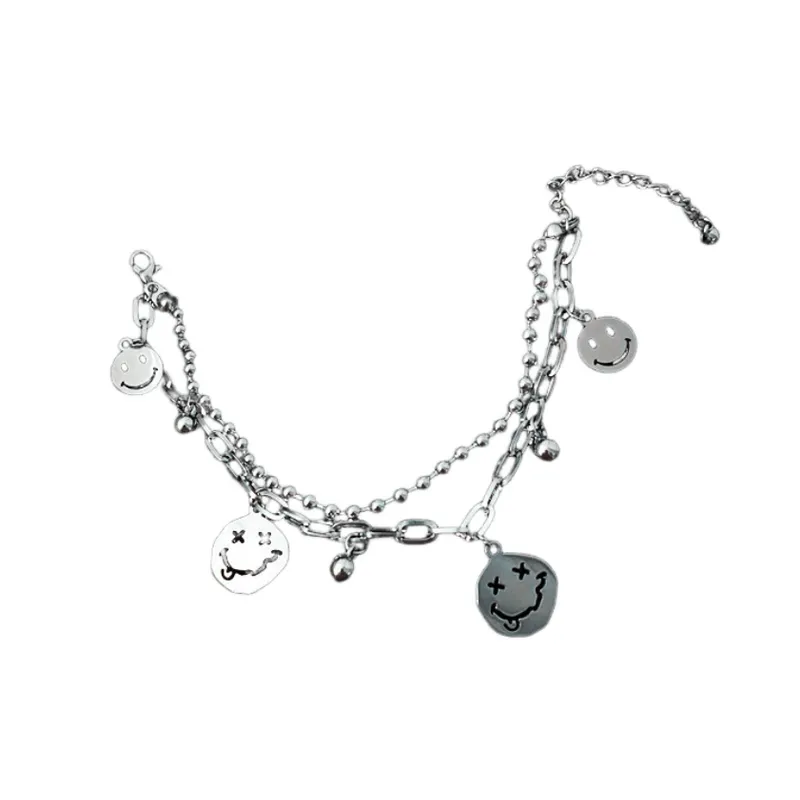 Double Layer Smiley Face Bracelet-0