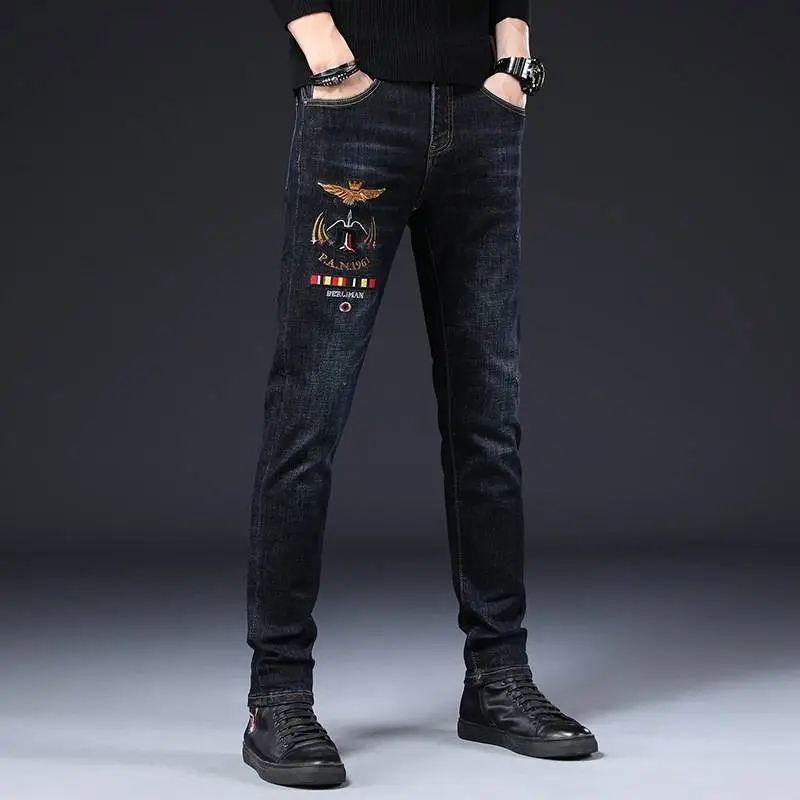 Casual Embroidered Jeans-2