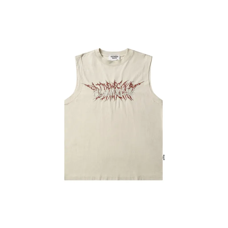 Casual Embroidered Cotton Vest-0