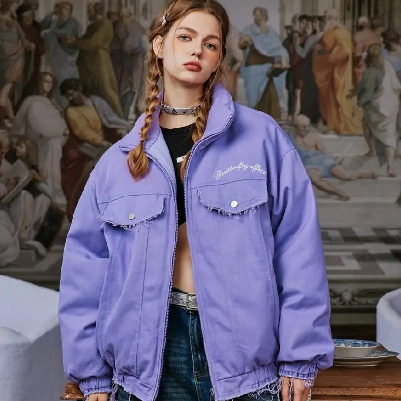 Retro Butterfly Embroidery Cotton Quilted Jacket-3