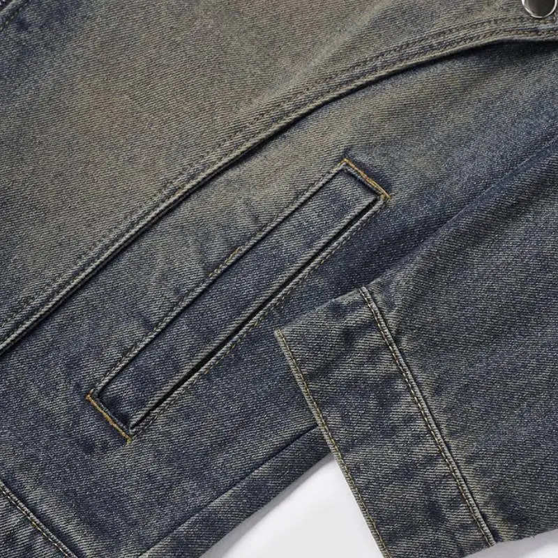 Retro Distress Denim Jacket-5