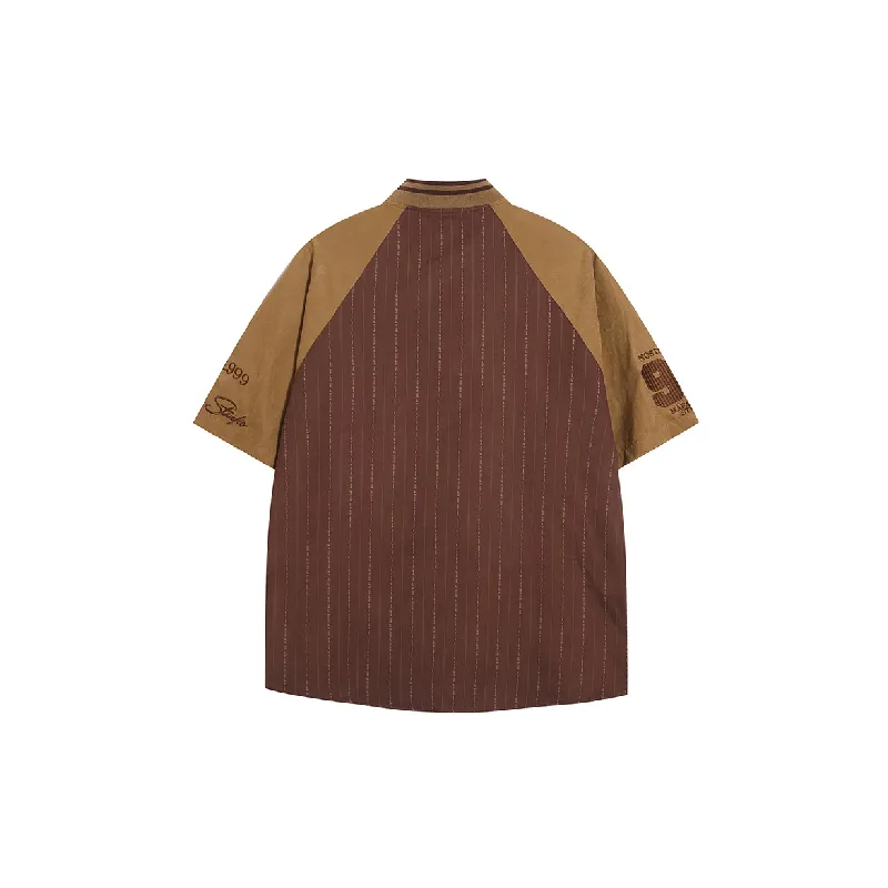 Casual Contrast Color Polyester Shirt Unisex-5
