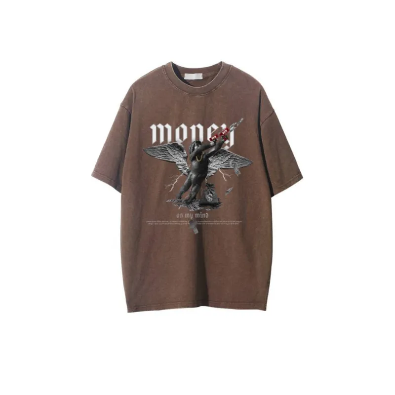 Angel Print Washed T Shirt-13