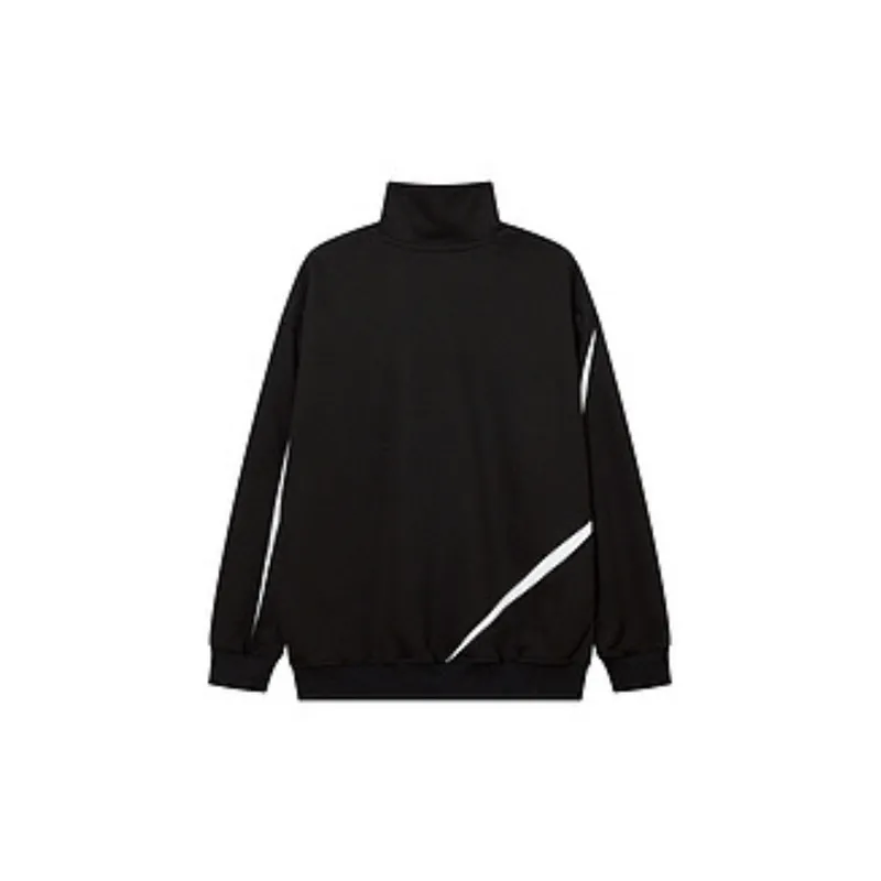 Fashionable Sopped Color Polo Collar Long sleeved Sweatshir-1