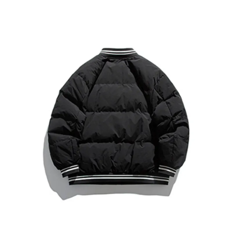 College Style Letter Printed Stand up Collar Cotton Coat-6