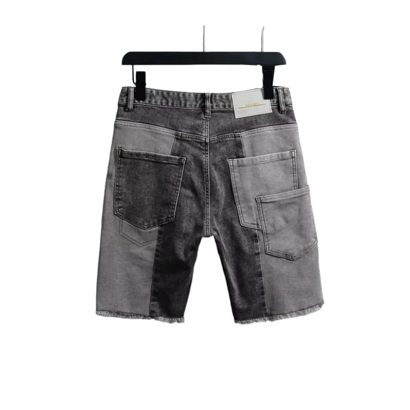 Retro Raw Edge Denim Shorts-1