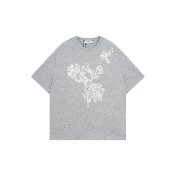 Fashionable Embroidery Cotton T Shirt Unisex