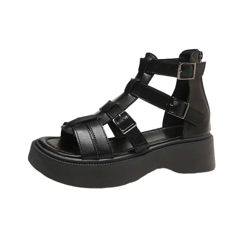 Retro Plain Roman Sandals-0