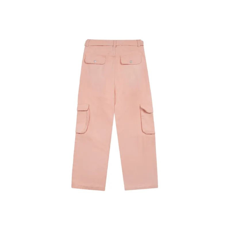 Solid Color Overalls High Street Niche Hiphop Wide Leg Straight Casual Trousers-1