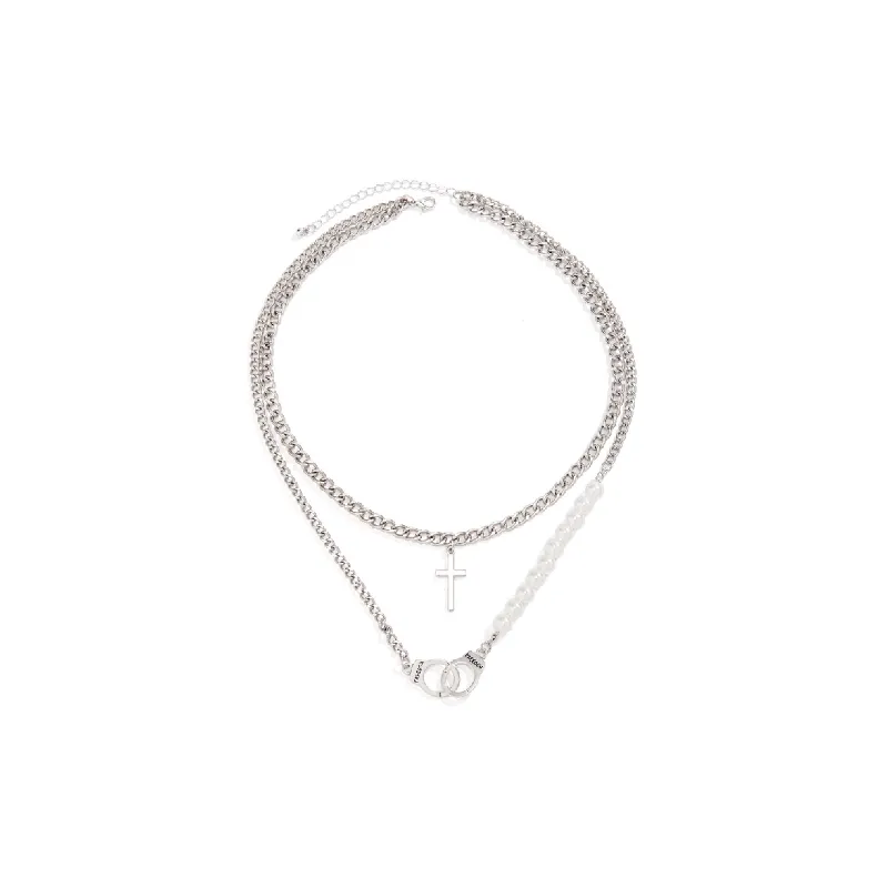 Pearl Stitching Necklace-0