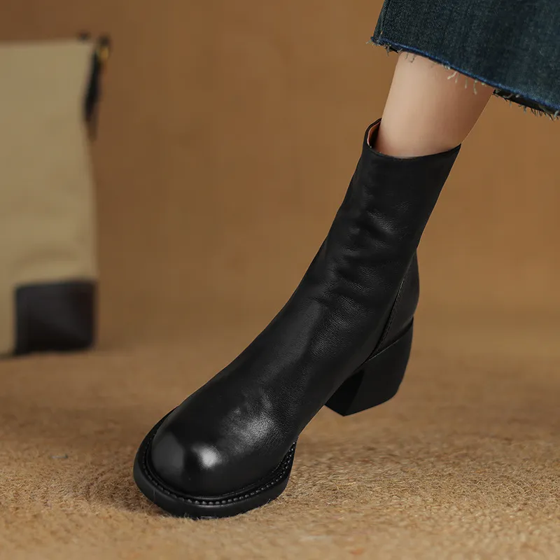 Funky Zipper Ankle Boots-5