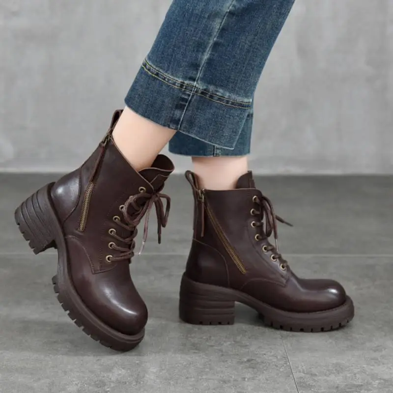 Fashionable Zipper Martin Boot-5
