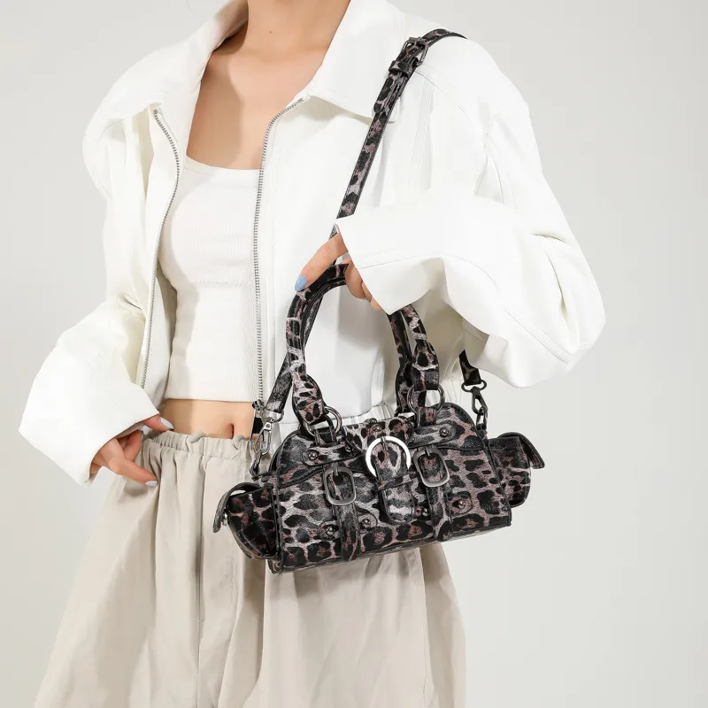 Retro Leopard Print Handbag-4