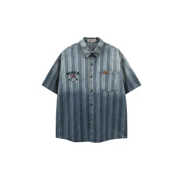 Ombre Striped Denim Shirt