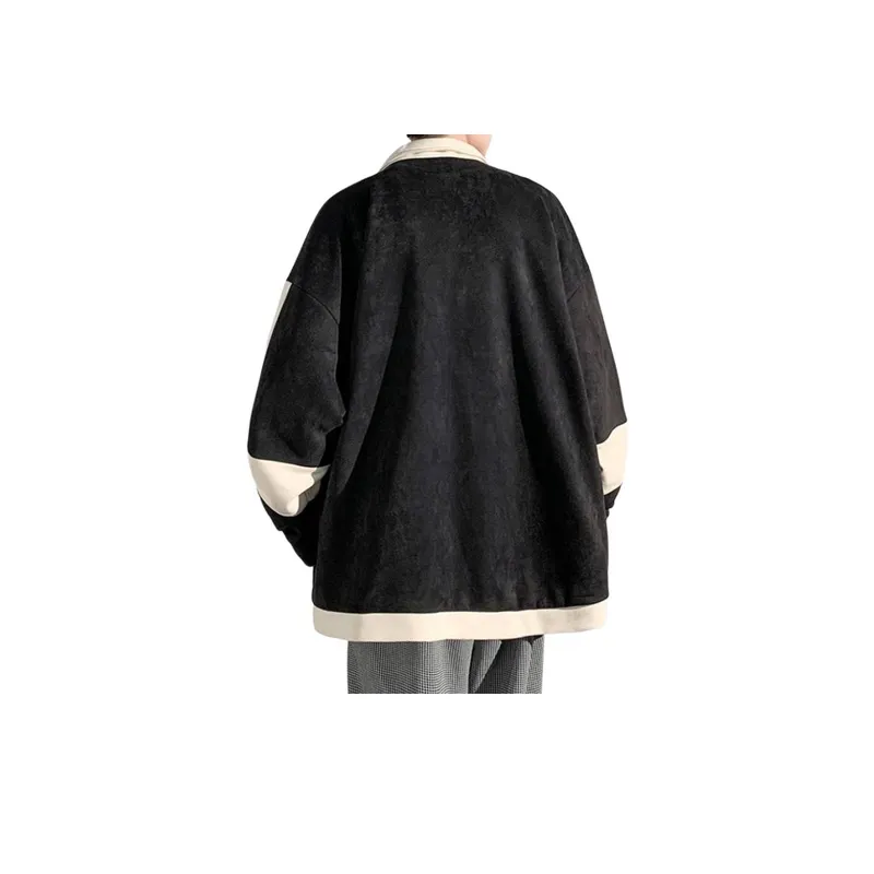 Suede Loose Casual Baseball Jacket-4