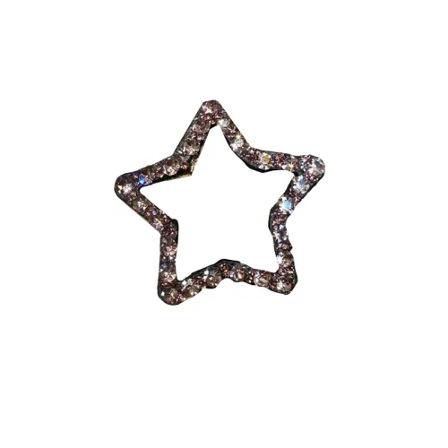 CELINE Triomphe Snap Hair Clip In Calfskin Brass With Gold Finish And Steel