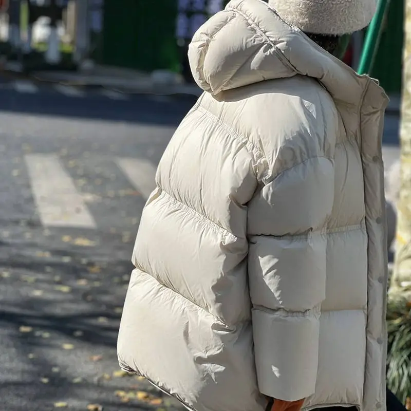 Simple Funky White Duck Down Jacket-2