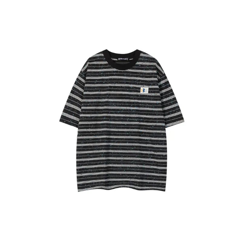 Fashionable Striped Cotton T Shirt Unisex-0