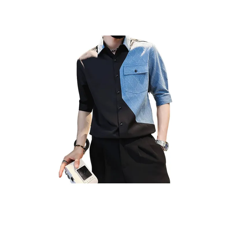 Spliced Trendy Shirt-2