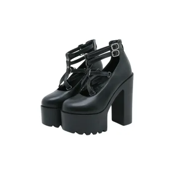 Fashion Zipper Punk High Heels