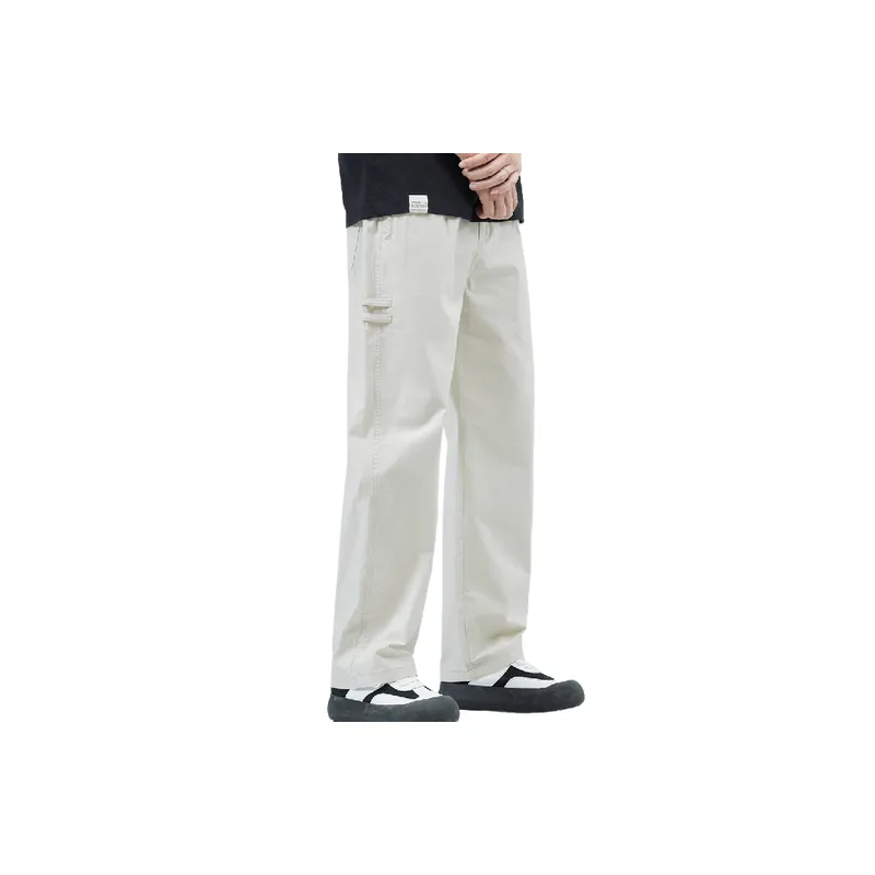Loose Straight Leg Bamboo Fiber Casual Pants-0