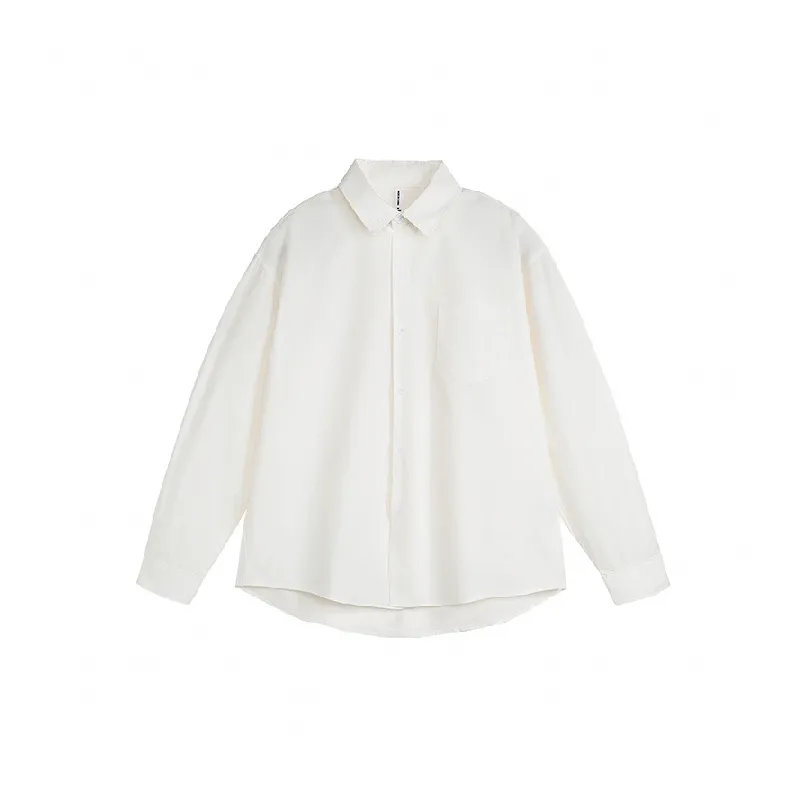 Loose Plain 100% Cotton Shirt Unisex-4