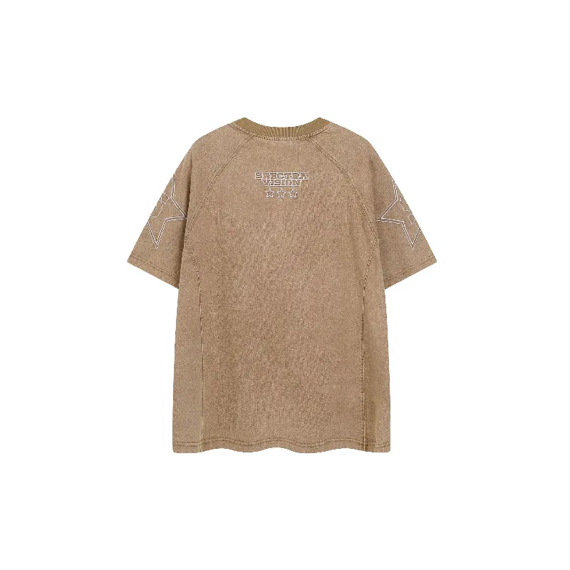 Retro Embroidery 100% Cotton T Shirt-3
