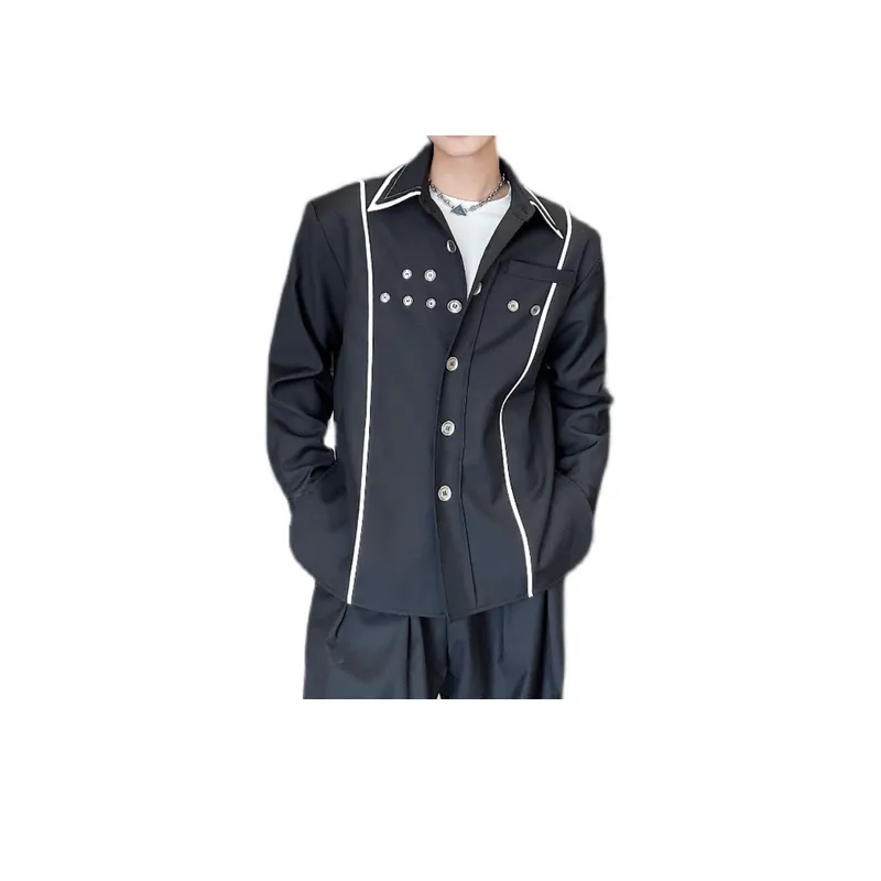 Black and White Contrast Shirt-0