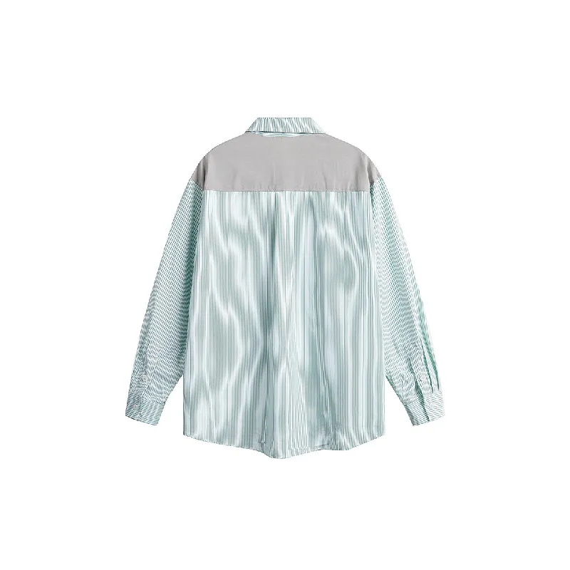 Casual Striped Cotton Blended Fabric Shirt-1
