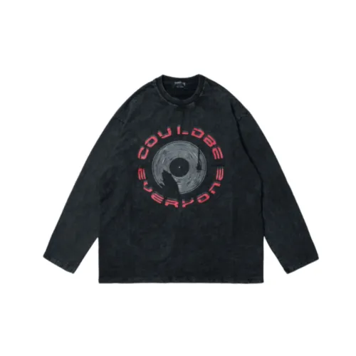 Old Hip Hop Cotton Retro Fingerprint crew Round Neck shirt