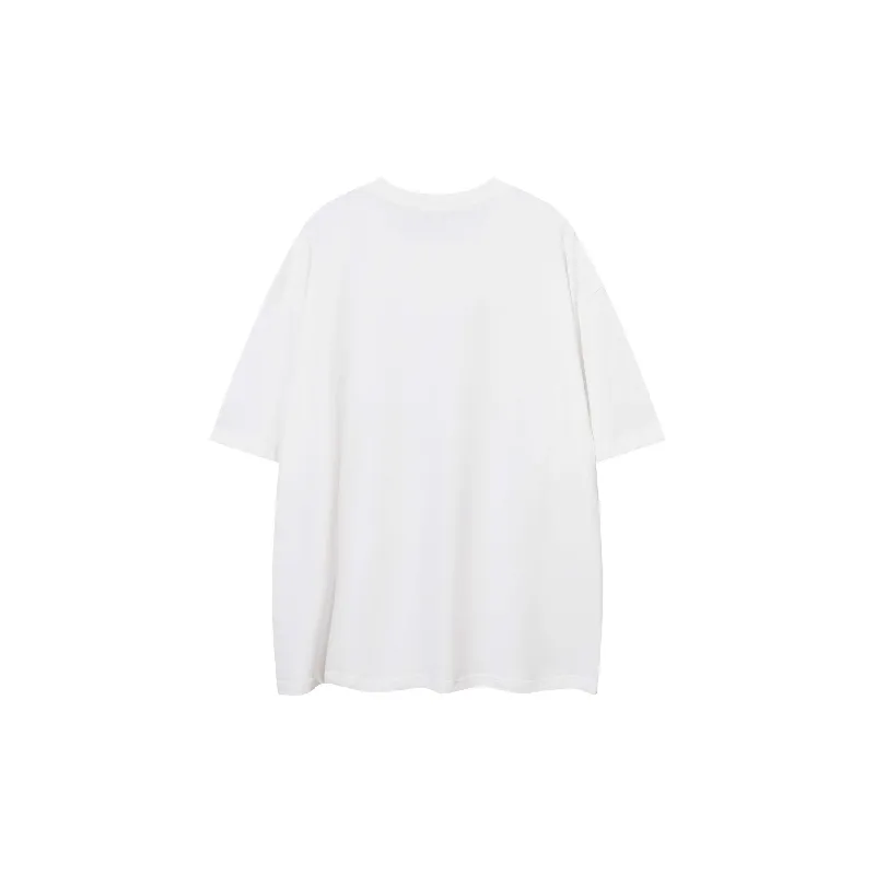 Cartoon Letter 100% Cotton T Shirt-5