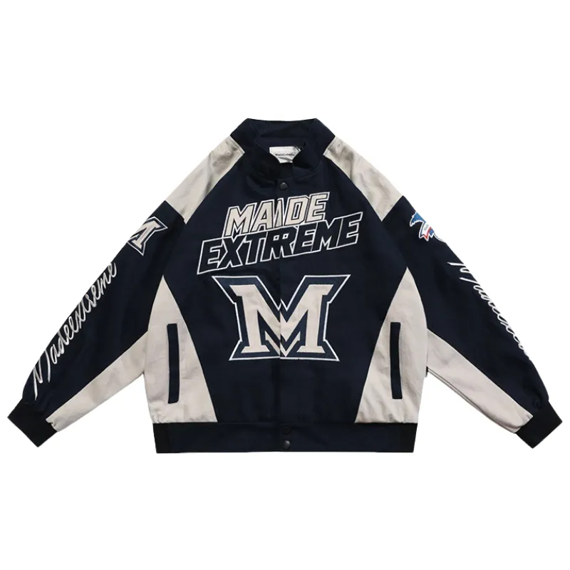 Retro Embroidered Splicing Jacket-5