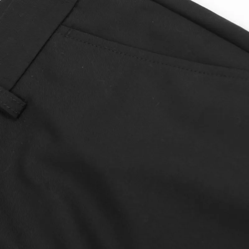 Plain Simple Blended Synthetic Fabrics Casual Pants-3