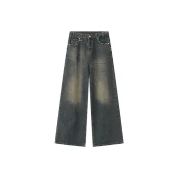 Retro New Style Old Loose Wide Leg Jeans