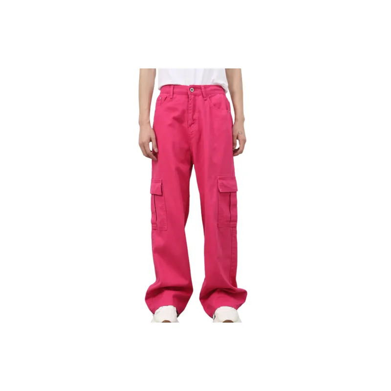 Fashionable Loose Cotton Cargo Pants-2
