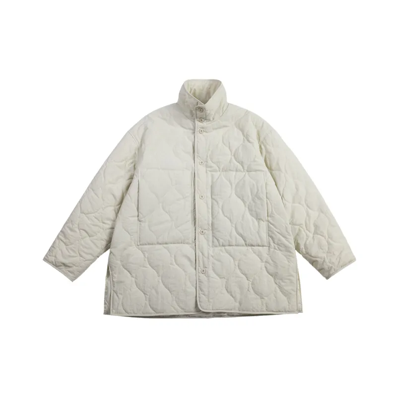 Street Loose Blended Synthetic Fabrics Quilted Jacket-10