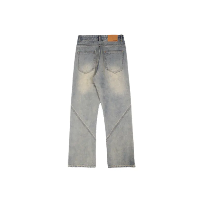 Washed Straight Leg Jeans-1