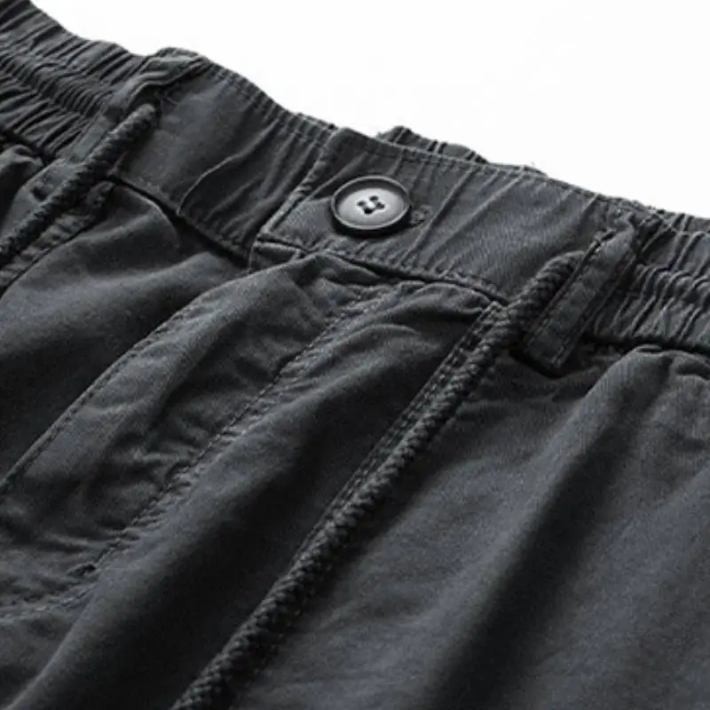 Casual Washed Berber Fleece Cargo Shorts-2