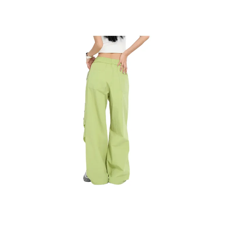 Side Stripe Splicing Wide Legged Casual Pants-13