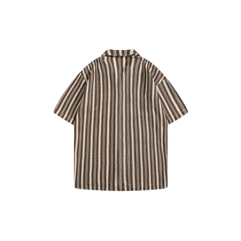 Fashionable Striped Polyester Shirt-1