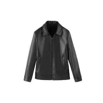Business Simple Artificial Leather Jacket